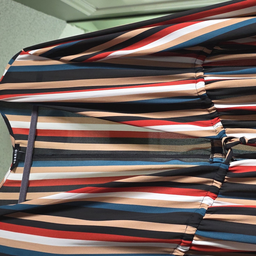Torrid Multicolor Striped Long Sleeve Duster - Picture 2 of 4